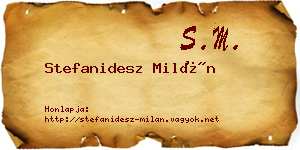 Stefanidesz Milán névjegykártya