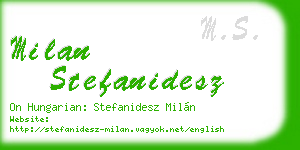 milan stefanidesz business card