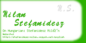 milan stefanidesz business card